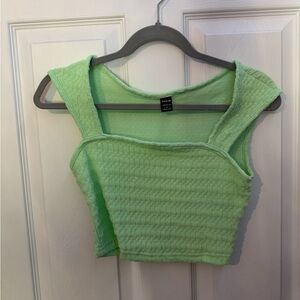 SHEIN Mint Green Textured Crop Tank